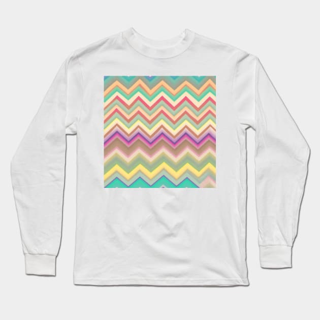 ZIG ZAG MULTICOLOR DESIGN, PASTEL COLOR, IPHONE CASE AND MORE Long Sleeve T-Shirt by ZARBIT